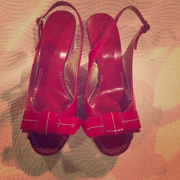 kate spade Shoes - - Kate Spade size 9 red patent leather white sole